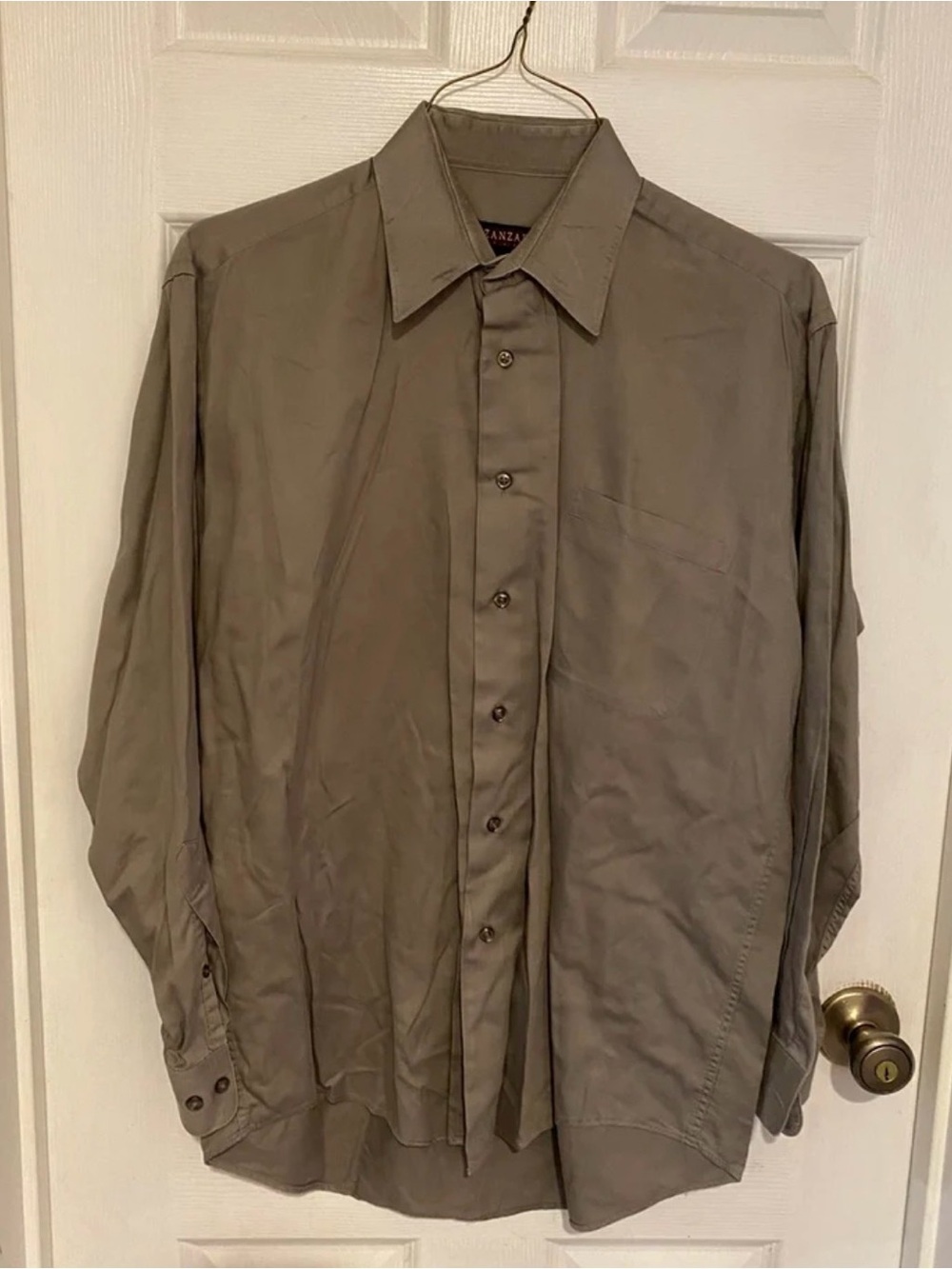 Zanzea Men's Long-Sleeve Button-Up Shirt in light Gray